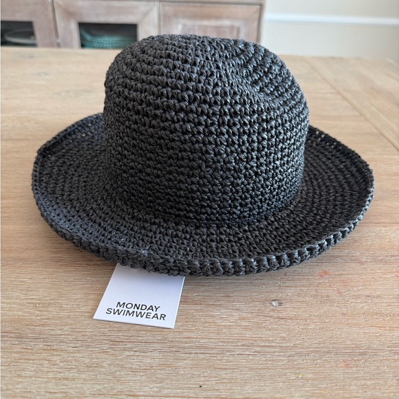 Monday Swimwear Charcoal Crochet Hat - Picture 2 of 4